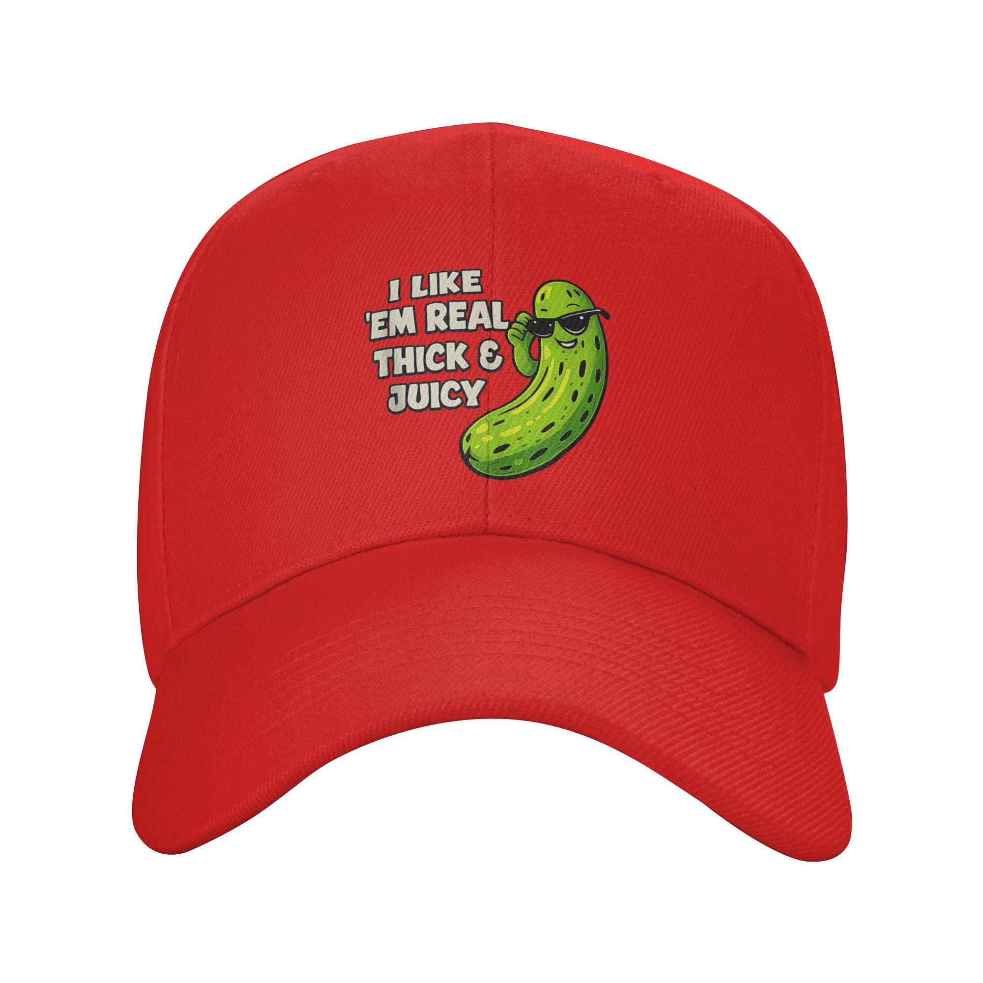I Like Em Real Thick Juicy Funny Pickle Sunglasses Casual Baseball Cap Summer Trucker Hat Wholesale Tennis Skate Snapback Cap One Size