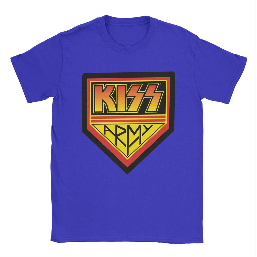Men T-Shirts Kiss Army Logo Casual Cotton Tee Shirt Short Sleeve Rock Brand T Shirts Round Collar Tops Gift Idea
