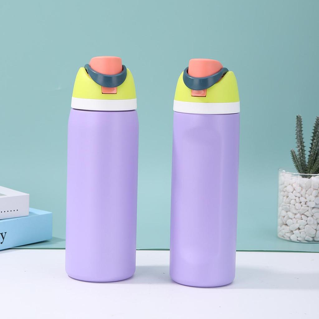 Yaratıcı Geniş Kapasiteli 304 Paslanmaz Çelik El Tipi Spor Termos Su Şişesi