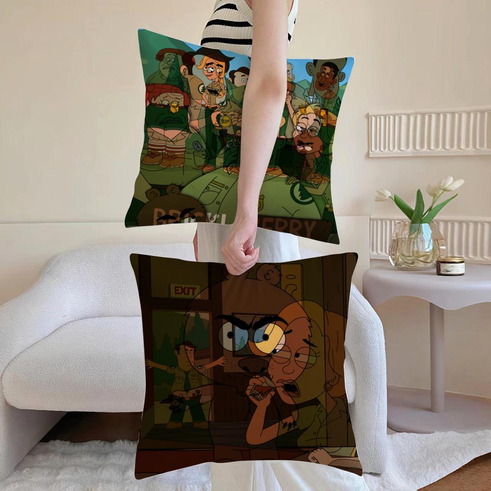 Brickleberry Cushion Cover Anti-dustmite Pillowcase Invisible Zipper Silky Short Plush Sofa Cushion Cover