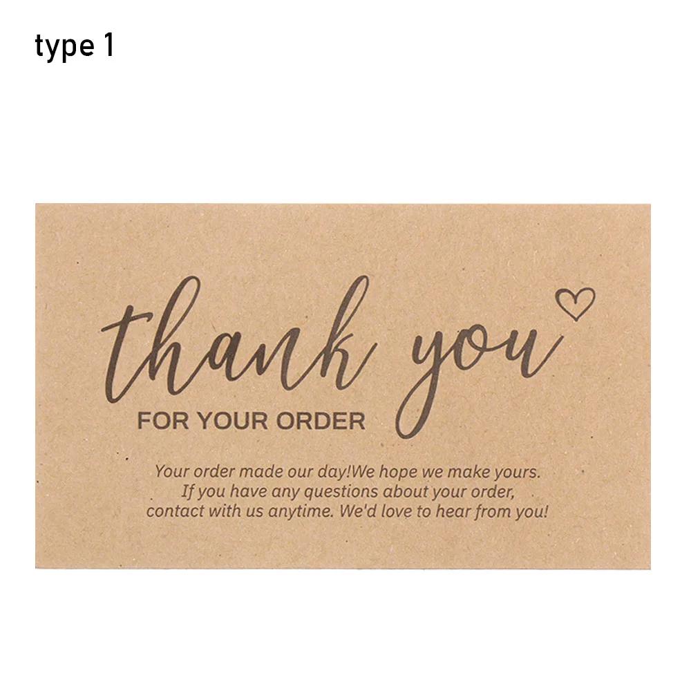 30pcs New Kraft Paper Cards Thank You For Your Order Card For Small Shop Gift Decoration Card For Small Business