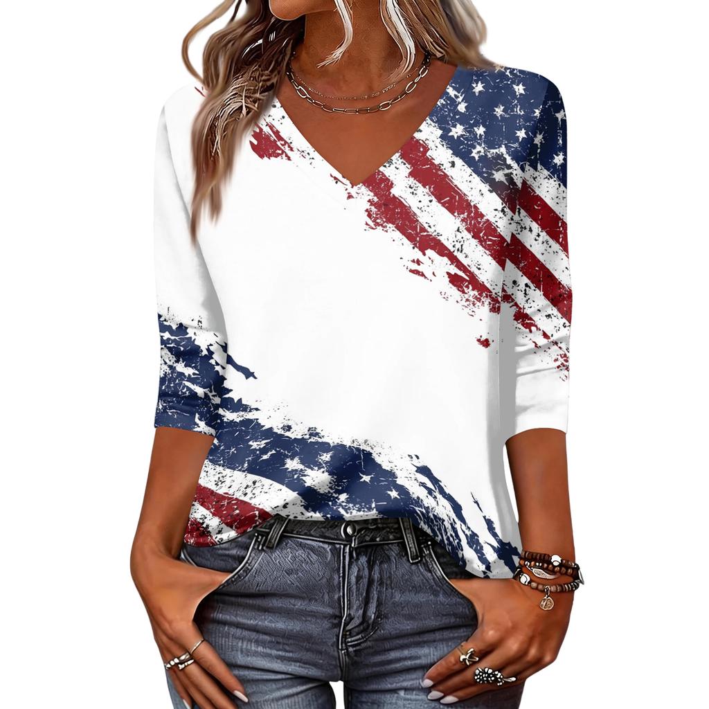 Long Sleeve Shirts for Women V Neck Printed Womens Long Sleeve Tops Soft Long Sleeve T Shirt Women Casual Long Sleeve Tops for Women