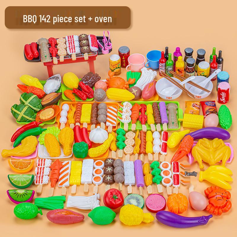 Kids' Pretend Play BBQ Set: Grilled Meat & Skewers Kitchen Toy