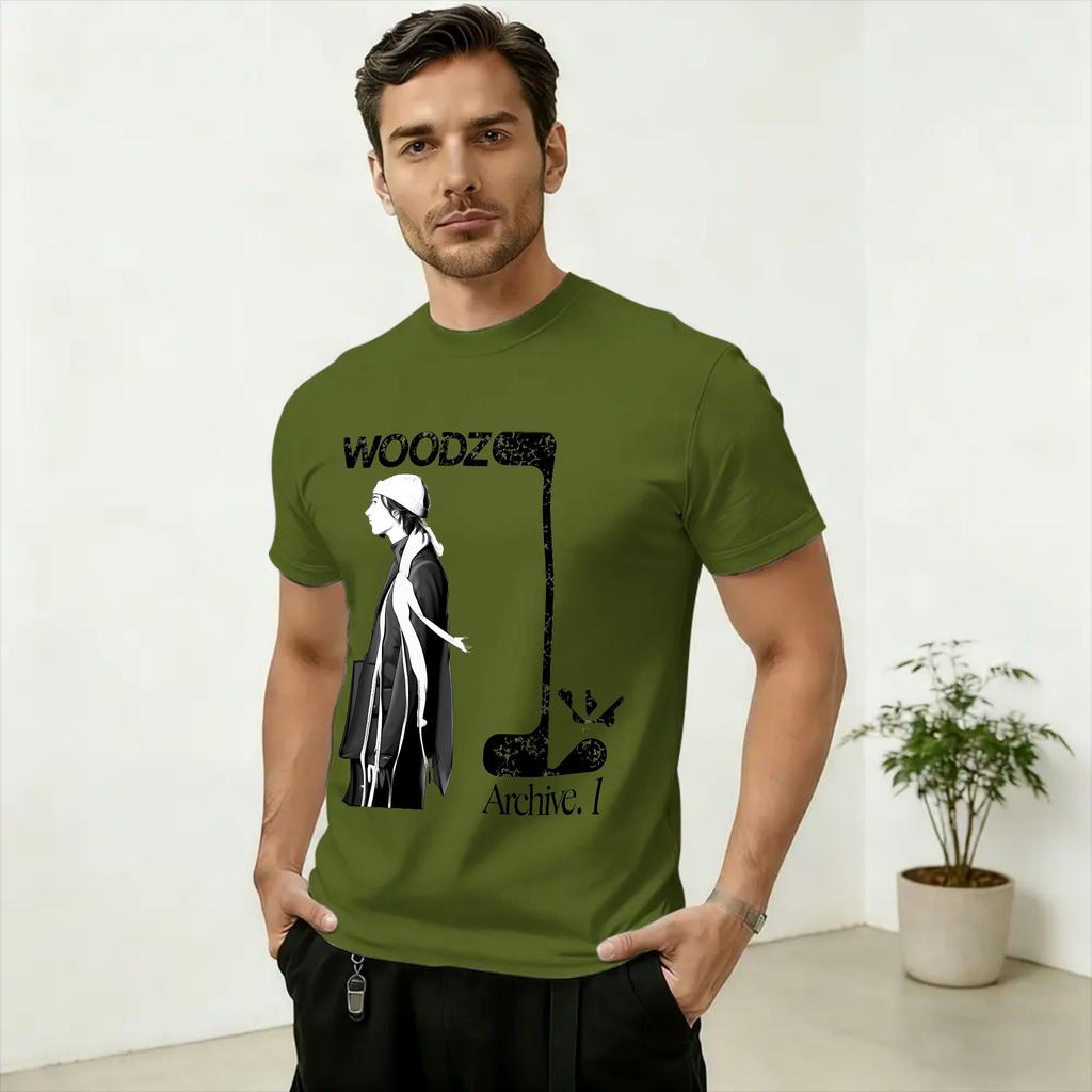 Unisex TShirt Woodz World Tour 2026 Novelty Cotton Tee Shirt Short Sleeve T Shirts Round Neck Clothing Summer