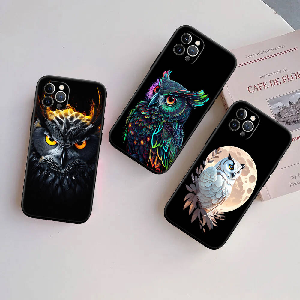 Cartoon Art Owl New Phone Case for iPhone 6 6s 7 8 11 12 13 14 15 16 17 16E XS Pro Max XR X SE Air