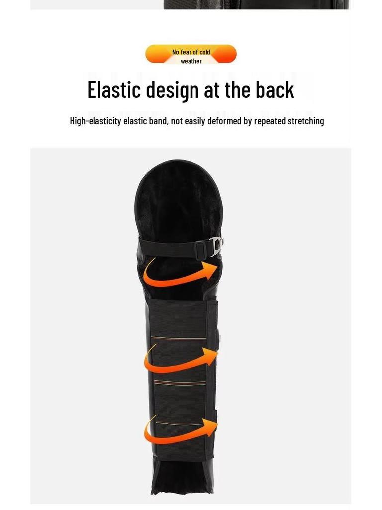 Unisex Winter Windproof PU Electric Motorcycle Knee Pads: Long & Short Styles, Thickened Hard Shell for Warmth and Protection