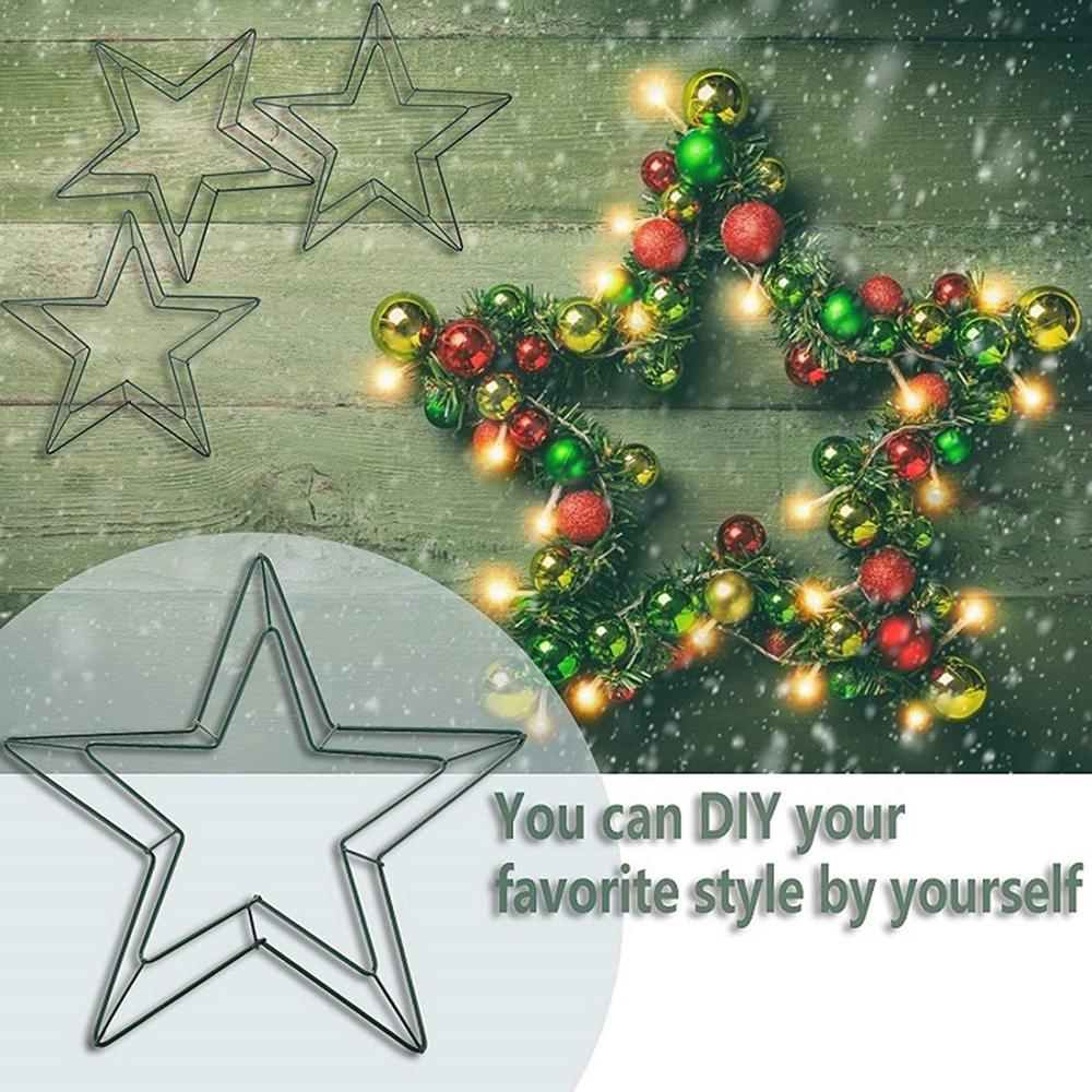 Christmas Pentagram Garland Endant Wreaths For Front Door Party Christmas Decoration Pendant Wall Door Hanging Wreaths