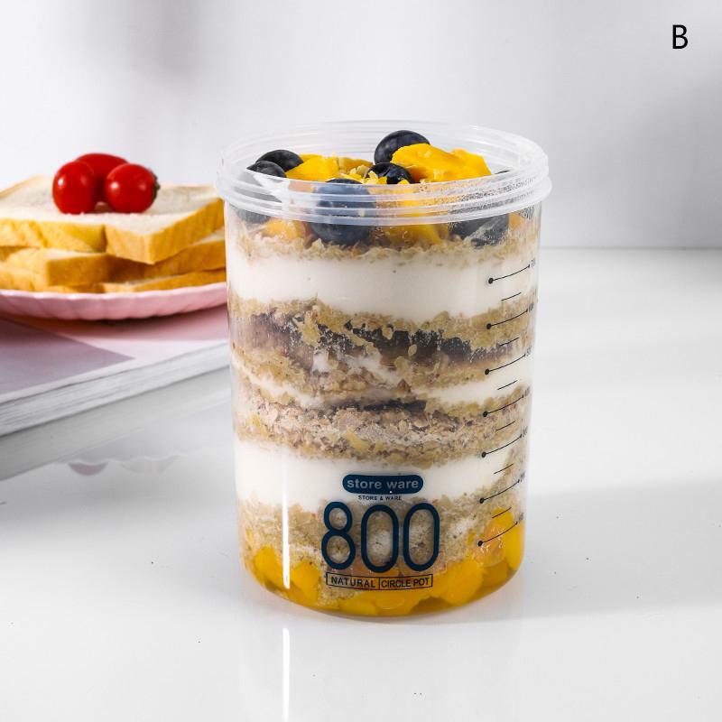 Portable Breakfast Cups Oatmeal Cereal Nut Yogurt Salad Cup Container Set With Fork School Lunch Box Food Storage Bento Box