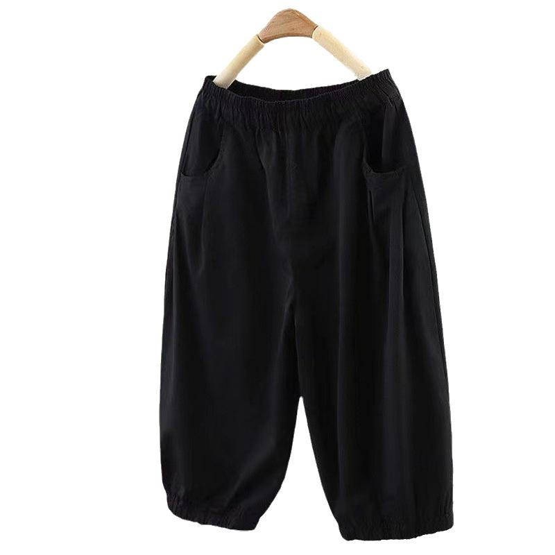 Women's Ethnic Style Plus Size Wide-Leg Shorts with Pockets