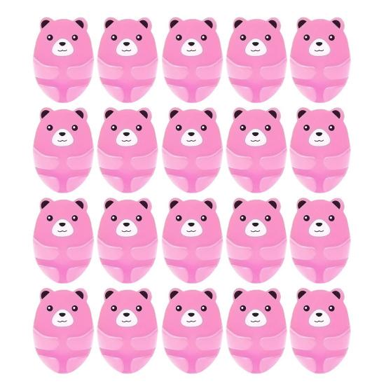 Cute Bear Plugs Holders Adhesive Wall Hook Plastic Phone Charger Holders No Drilling Needed Wall Mounted Organizer for Plugs Charger Storage