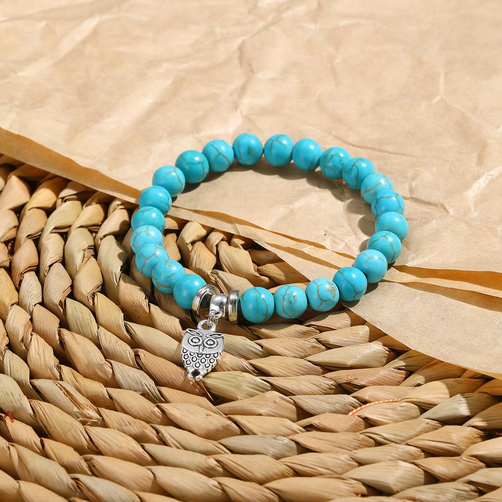 Charm Bracelets Daily Wear Personality Women's Turquoise Gifts Bohemian Vacation 1PC Festival Beaded Pendant Bracelet Vintage