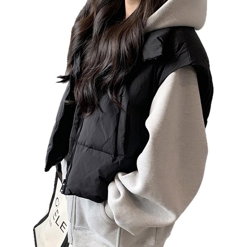 Kendou Wind Small Cotton Vest Women's Short Thickened Stand-up Collar Loose Casual Outer Wear Large Size Vest Vest Vest Vest Vest
