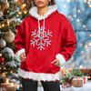 Women's Christmas Casual Fleece-Lined Hoodie With Long Sleeves And Pockets Sweatshirt Top