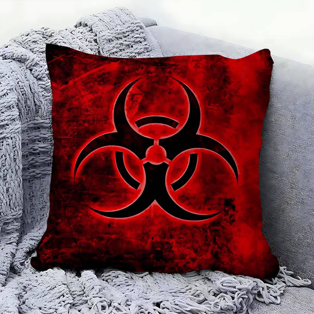 LOGO B-BIOHAZARD Pillow Gift Home Office Decoration Bedroom Sofa Car Cushion Cover Case 45x45