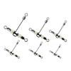 15Pcs T Shape 3 Way Swivels with Glow Beads Barrels Rolling Swivels Rig Swivels Fishing Tackle
