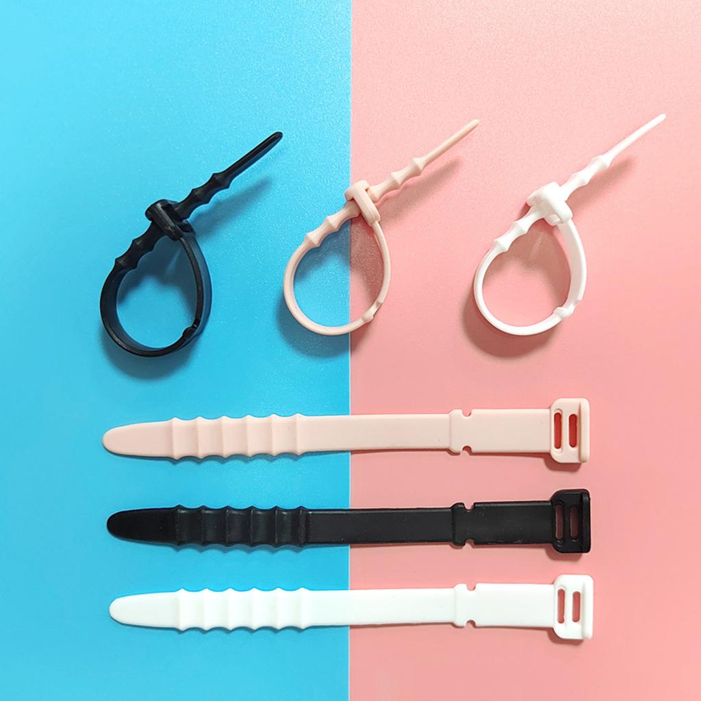 20 Pcs Silicone Cable Ties Cord Organizer Management Wrap Straps for Bundling Desk Cable Cords & Wires Easy to Use