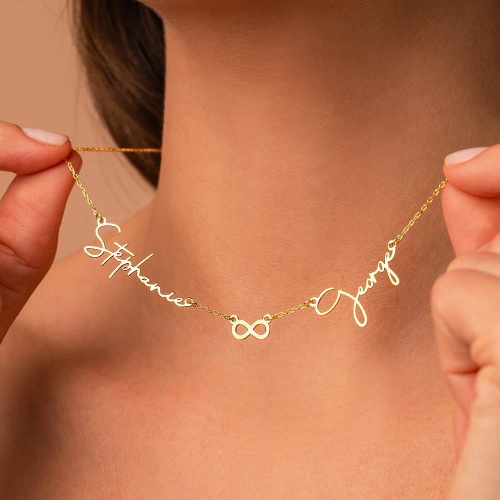 Collar Atoztide Personalizado con Múltiples Nombres para Mujer, Gargantilla Personalizada con Ojo Azul de Zirconia, Cadena de Acero Inoxidable, Joyería, Regalo