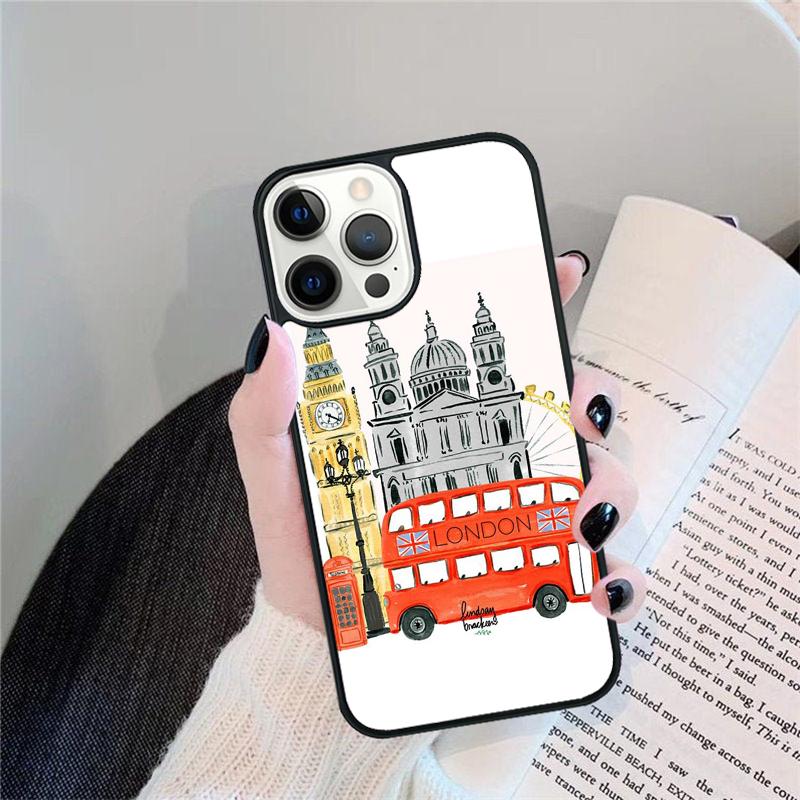 London Red Bus Big Ben Phone Case For iPhone 17 Air 16 15 13 12 11 14 Pro Max MAX 14 Plus Cover coque