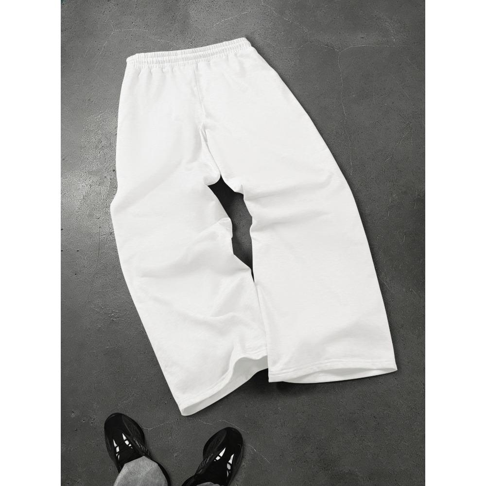 Spodnie Joggingowe Street Style Męskie Codzienne Spodnie Sportowe Wzór Płomieni Szerokie Nogawki Spodnie Sportowe Modne Męskie Must Have