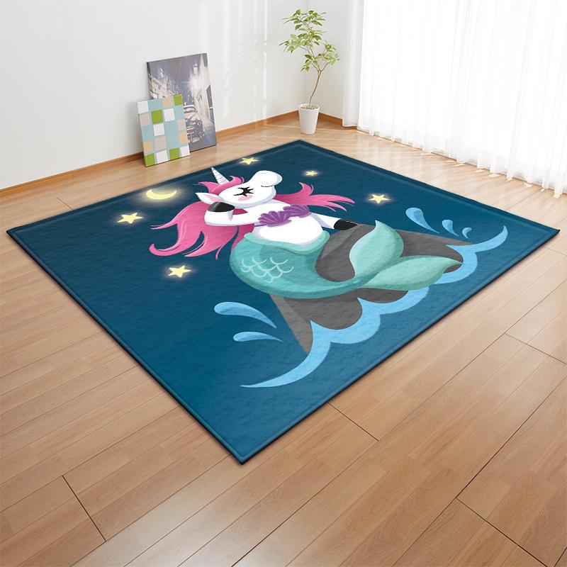 Kawaii Unicorn Living Room Area Rug Girls Bedroom Carpets Palor Kitchen Rugs Cute Dog Girls Kids Play Mat Home Decor Mats