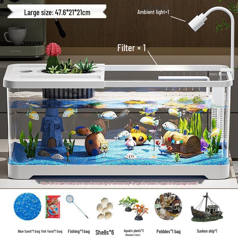 SEE KEAN Desktop Aquarium Fish Tank with Filter & Oxygenation