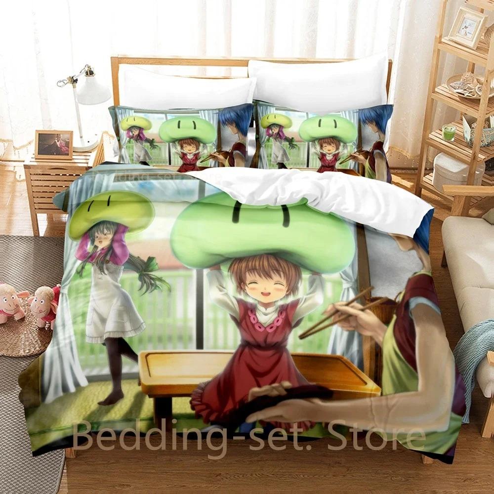 Neues Dango Clannad Bettwäsche-Set Einzelbett Twin Full Queen King Size Bettset Erwachsener Kind Schlafzimmer Bettbezug-Sets Anime Bettlaken-Set