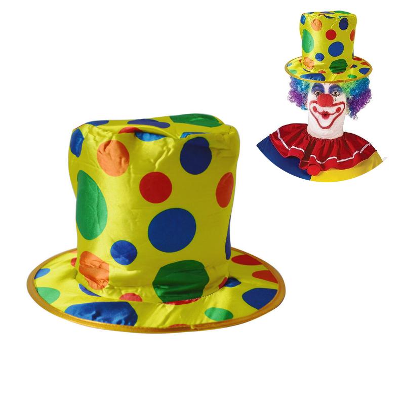 Dot Polka Clown Top Hat Halloween Party Stage Performance Prop Cosplay Accessory