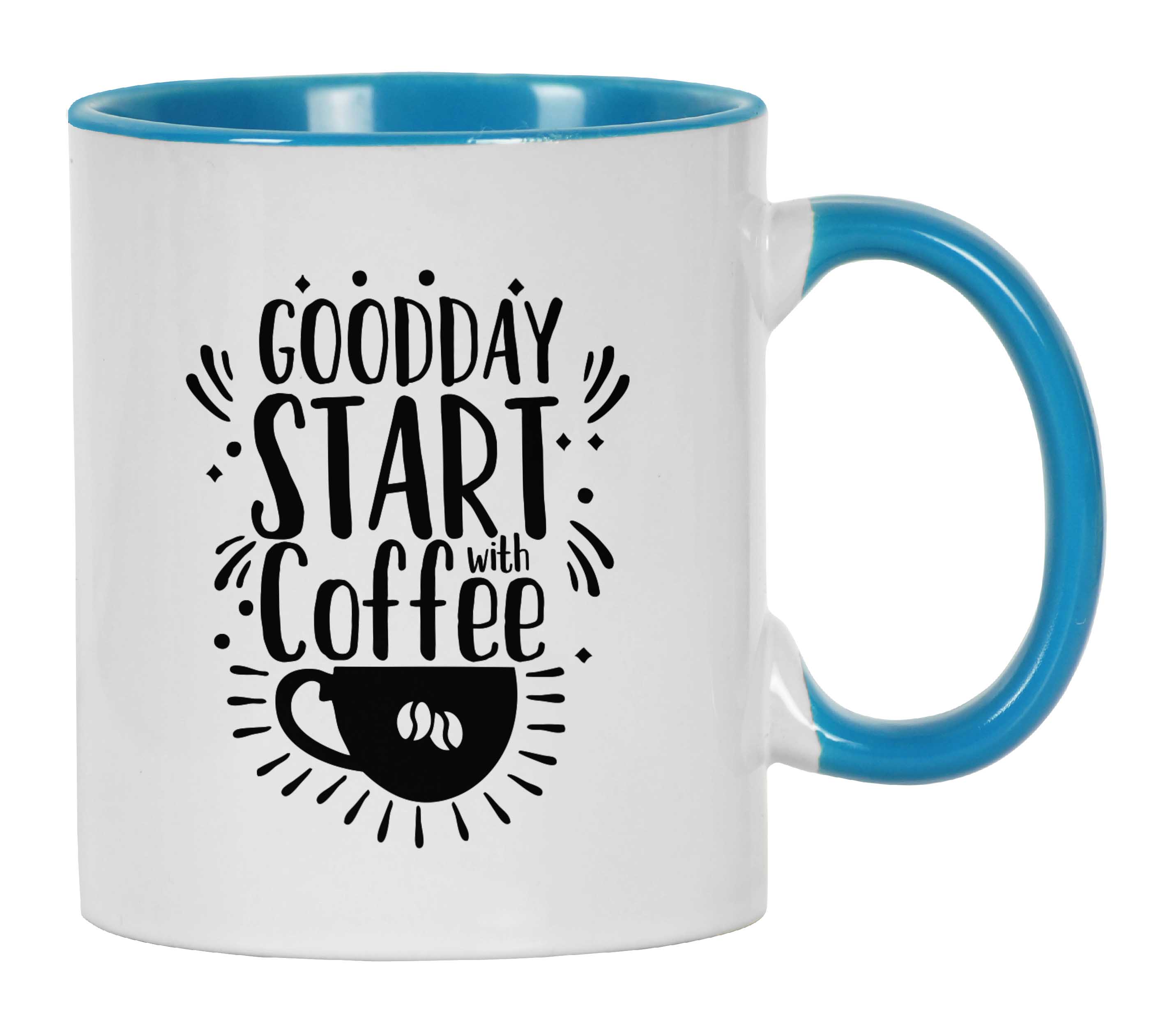 

Inkdotpot Goodday Start With Coffee Керамічні кружки для кави на 11 унцій чудово підходять для колег по роботі Подарунок до кави 11oz небо синє кольору