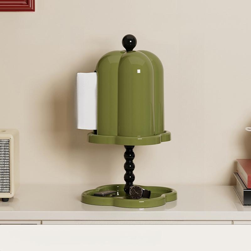 

1 шт. Вінтажна коробка для серветок з кришкою Домашній декор Герметична Елітна Подвійна полиця Преміальна коробка для серветок Без перфорації Ванна кімната Пилозахищена зелений