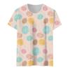Women's Summer Flower Print Round Neck Short Sleeve T-shirt Top