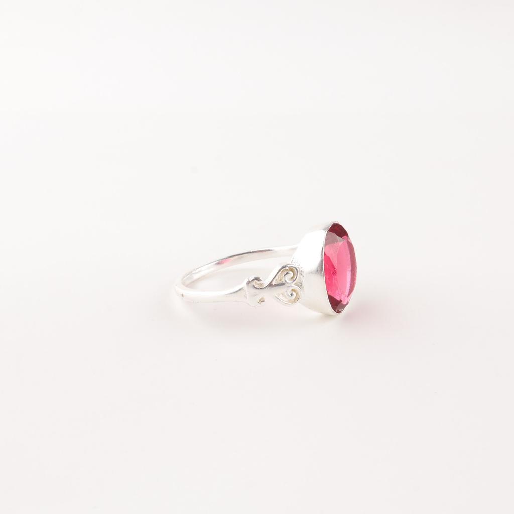 Pink Rubellite Gemstone925 Sterling Silver Jewelry Handmade Ring Gift for Wife RR-66-8