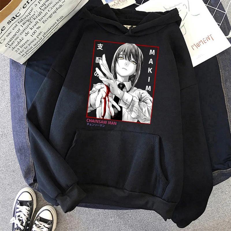 Motorová pila Anime Dámské Mikiny s kapucí s klokaní kapsou Harajuku Dámský Rukáv Pulovr Ležérní Streetwear Oblečení Topy Estetické Oblečení