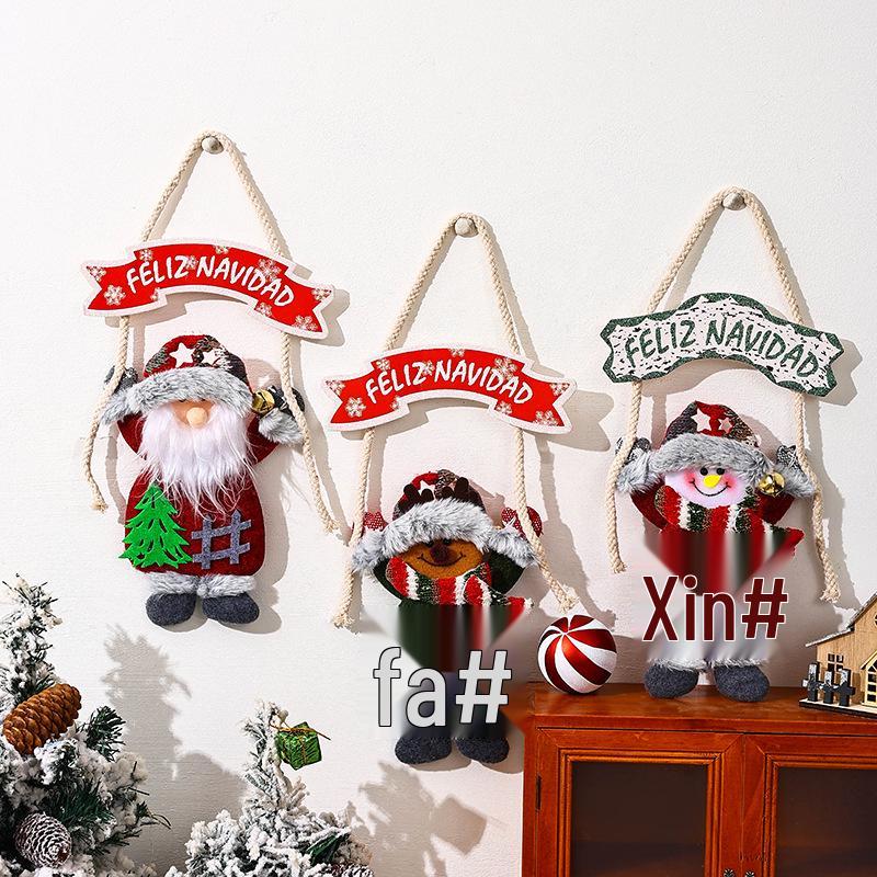Christmas KT Fabric Santa Claus Hand-Raised Doll Pendant - Tree Ornament & Holiday Scene Decoration