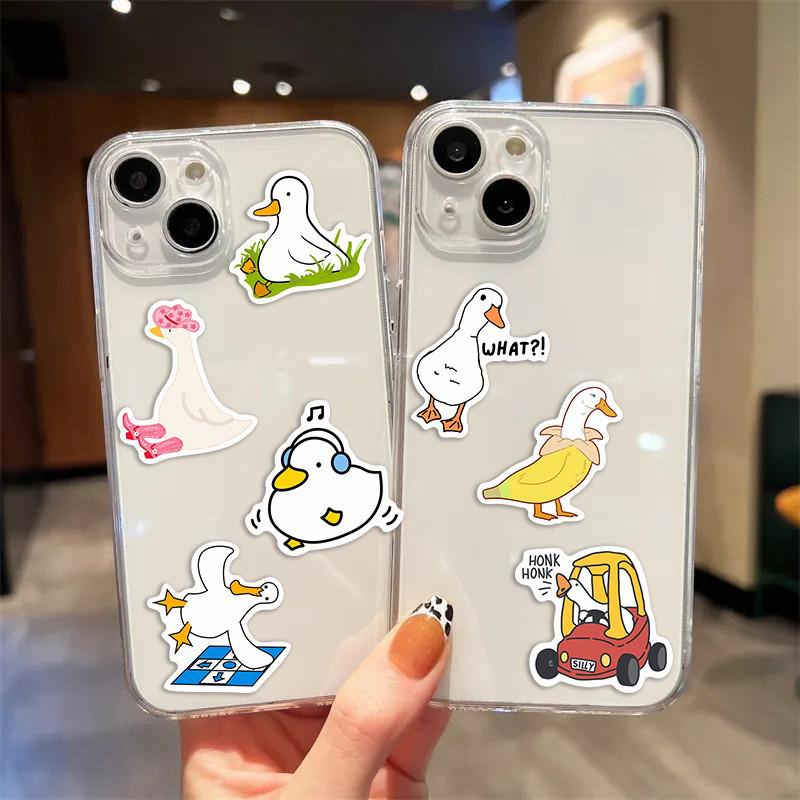 50 Cartoon Big White Goose Waterproof Decorative Notebook Stickers - DIY and Funny