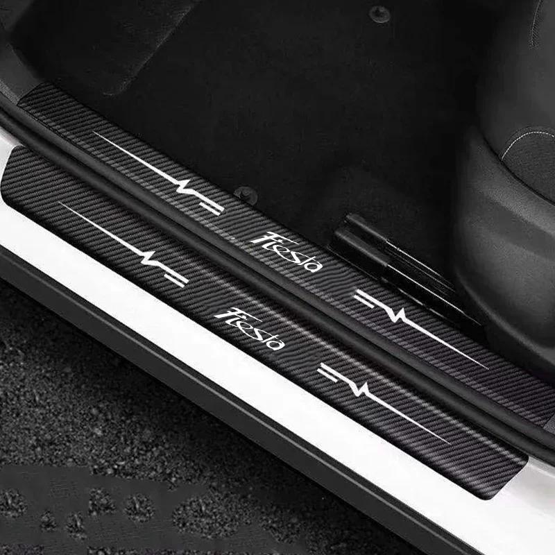 Car Door Sill Protector Stickers For Ford Fiesta Logo Badge Waterproof Decals Guard Plate Bumper Anti-Scratch Auto Accessories