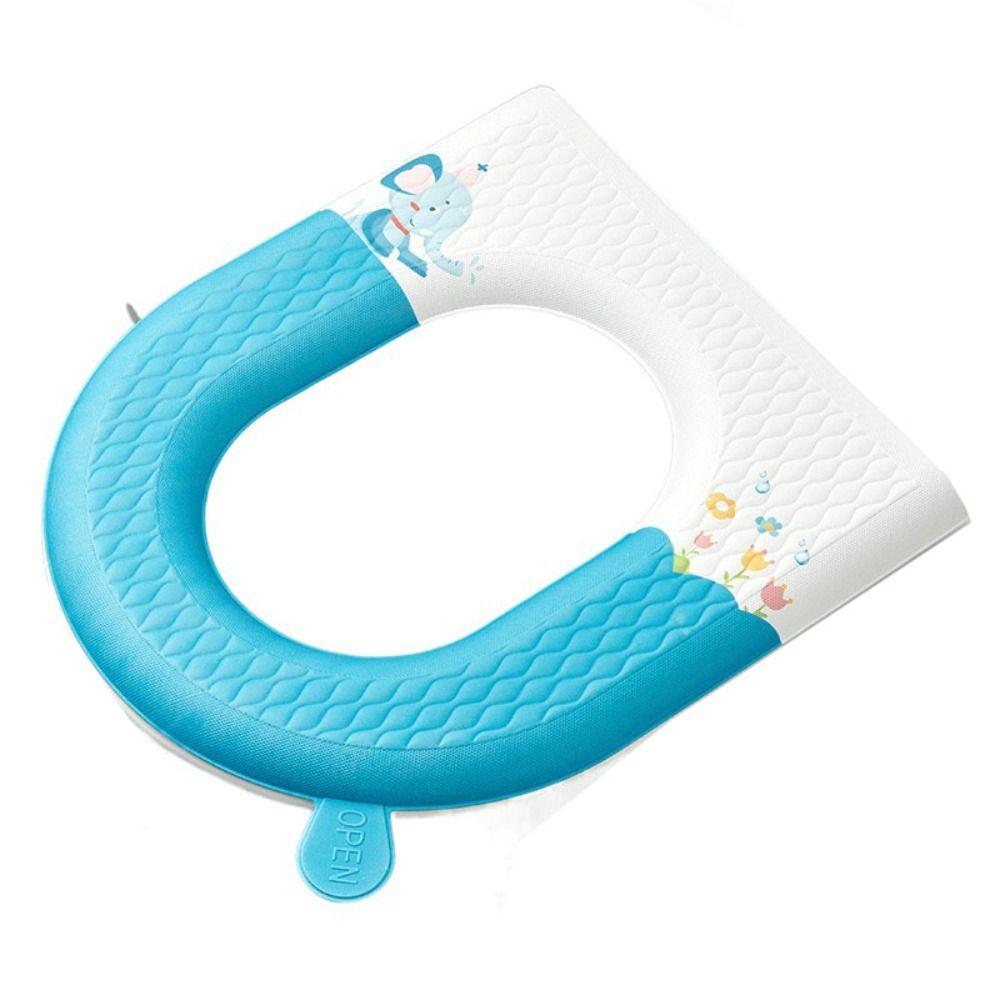 

Waterproof Toilet Seat Cushion With Handle Toilet Pad Universal Closestool Mat Bathroom темно-синього кольору