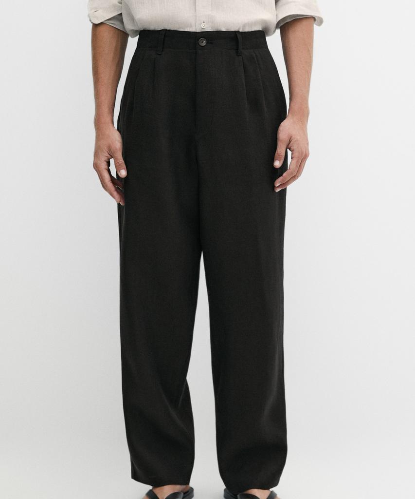 Masimodutti 100% Linen Pintuck Pants