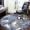 1 Stück Tom und Jerry Büro Runder Teppich, Unter Bürostühlen Schlafzimmer Wohnzimmer Heimdekoration, Raumdeko, In Verschiedenen Größen Erhältlich