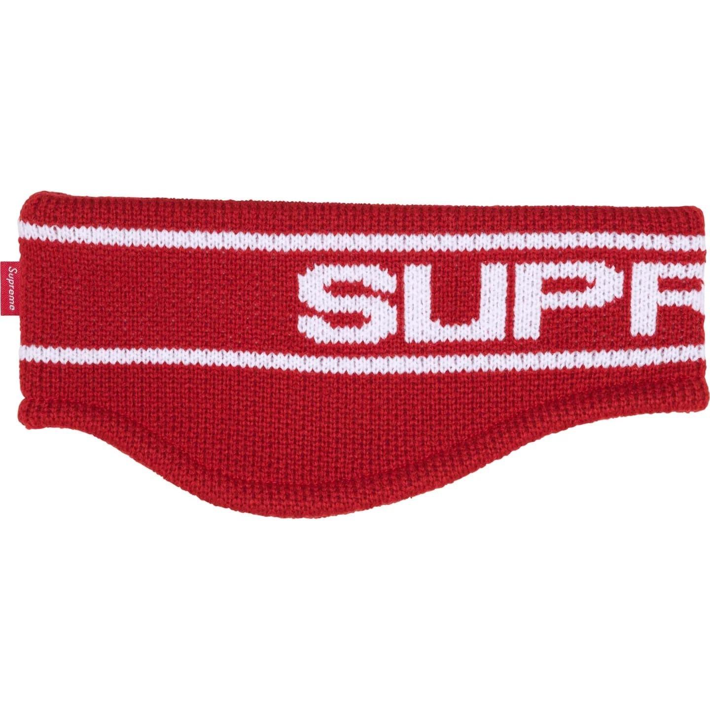 Красная повязка на голову Supreme с контрастным логотипом One-Size