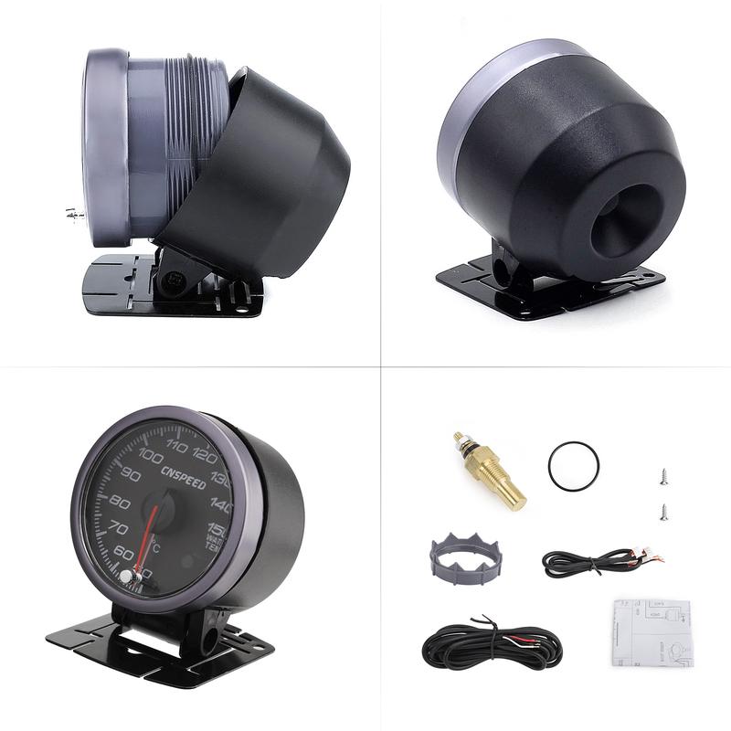 CNSPEED 2.5" 60mm New Boost Gauge Exhaust Gas Car Temperature Gauge Oil Pressure Water Temperature Oil Temperature Voltage Meter