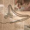Popular Retro Bicycle Shape Pendant Gold Metal Girl Girlfriend Titanium Steel Jewelry