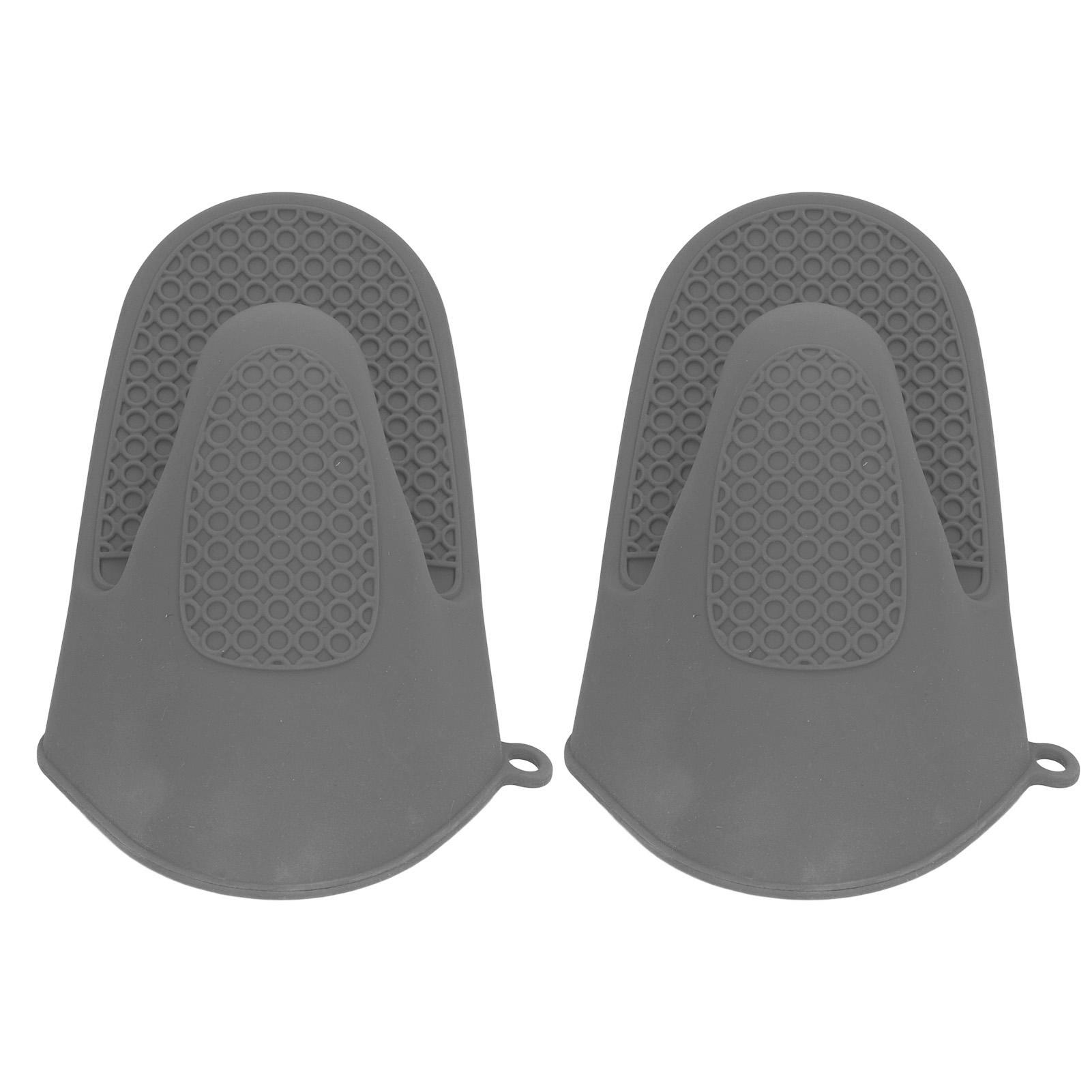 Kaisai Black 2Pcs Oven Mitts Mini Silicone Thickened Anti Scalding Cooking Pinch Mitts For Kitchen