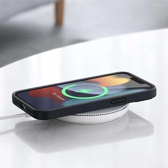 Case for iPhone 15 PRO MATTE SILICONE BACK BLACK CASE SOFT MATT + GLASS