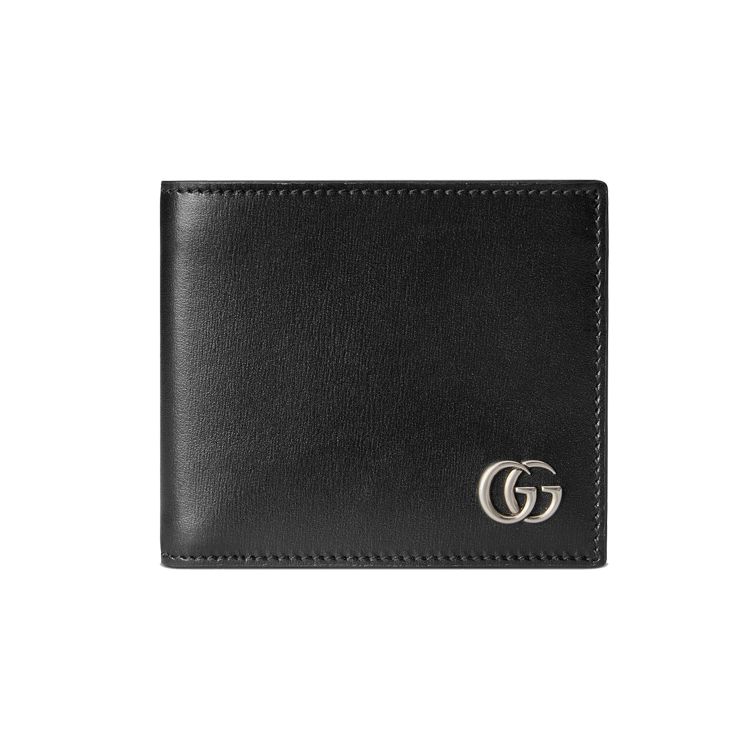 

Gucci GG Marmont Double Fold Silver Logo Leather Wallet Men wallet Black 4287260YK0N1000 Gift Set(Basic Set+Box+Shopping Bag)