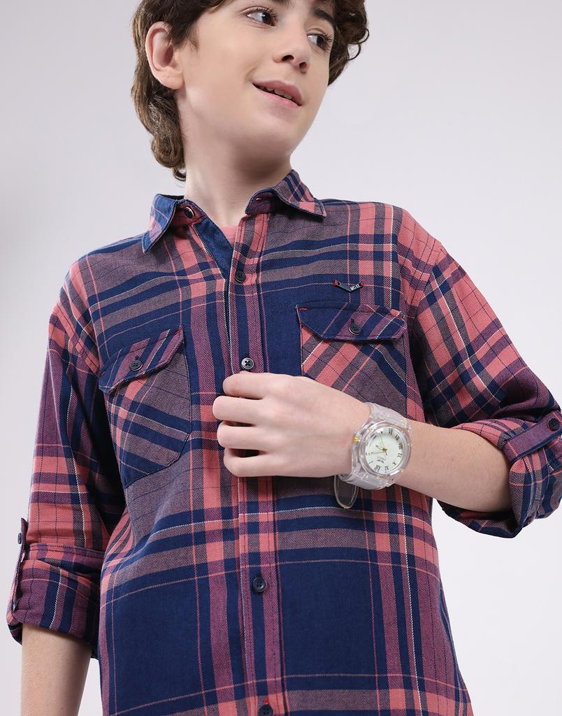 MONTE CARLO Boy's Collar Neck Full Sleeve Shirt