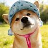 Round Brim Pet Sun Hat Floral Pattern Adorable Pet Hat Dog Sunscreen Hat  Small Medium Pets