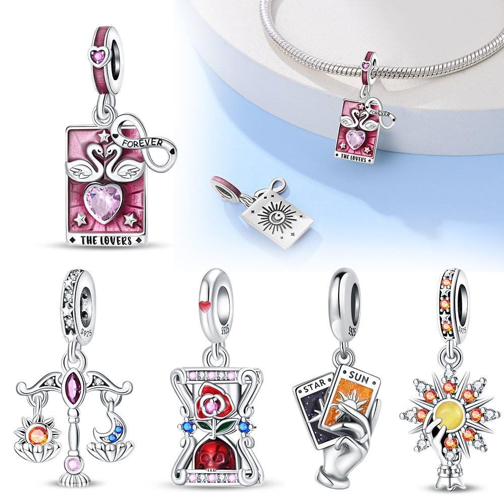 New Copper Colors Tarot Card Lover Pendants Fits Copper Colors Genuine Bracelet DoItYourself Birthday Jewellery Gifts