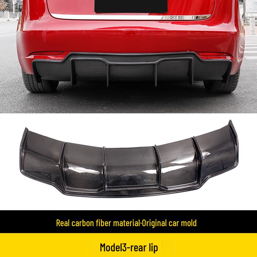 Real Carbon Fiber Body Kit: Front Lip, Side Skirts, Rear Lip, Rear Spoiler for Model 3.