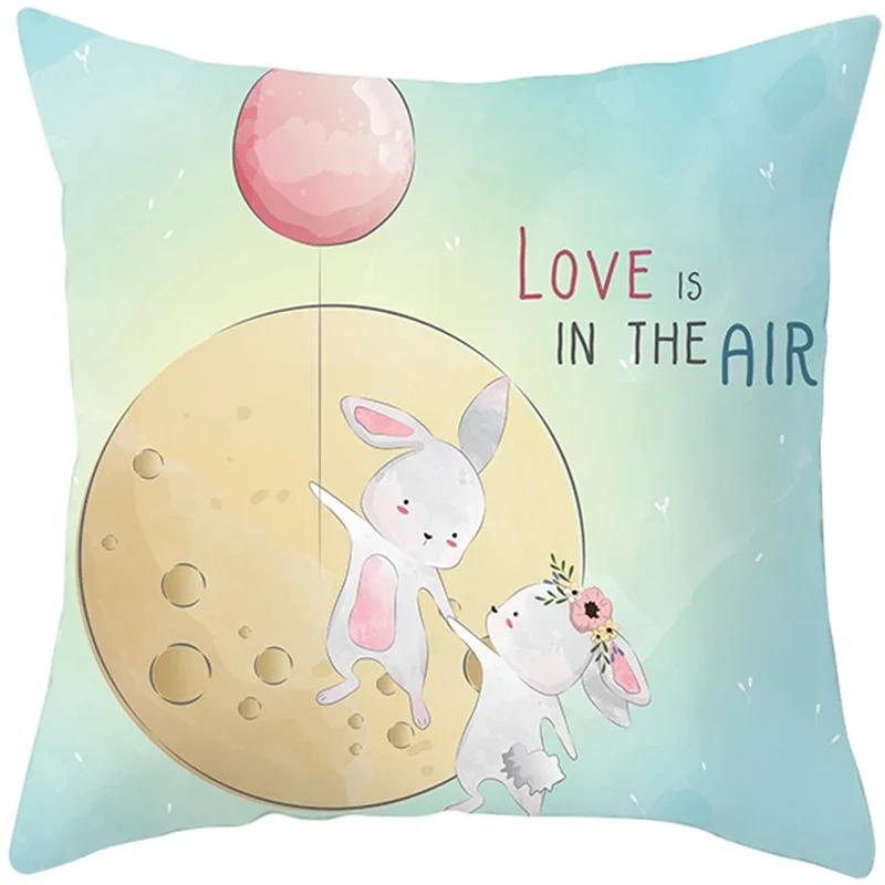 Cute Animals Printing Throw Pillow Case Home Decor for Sofa Bedroom Polyester Cushion cover Designer Funda Cojines x