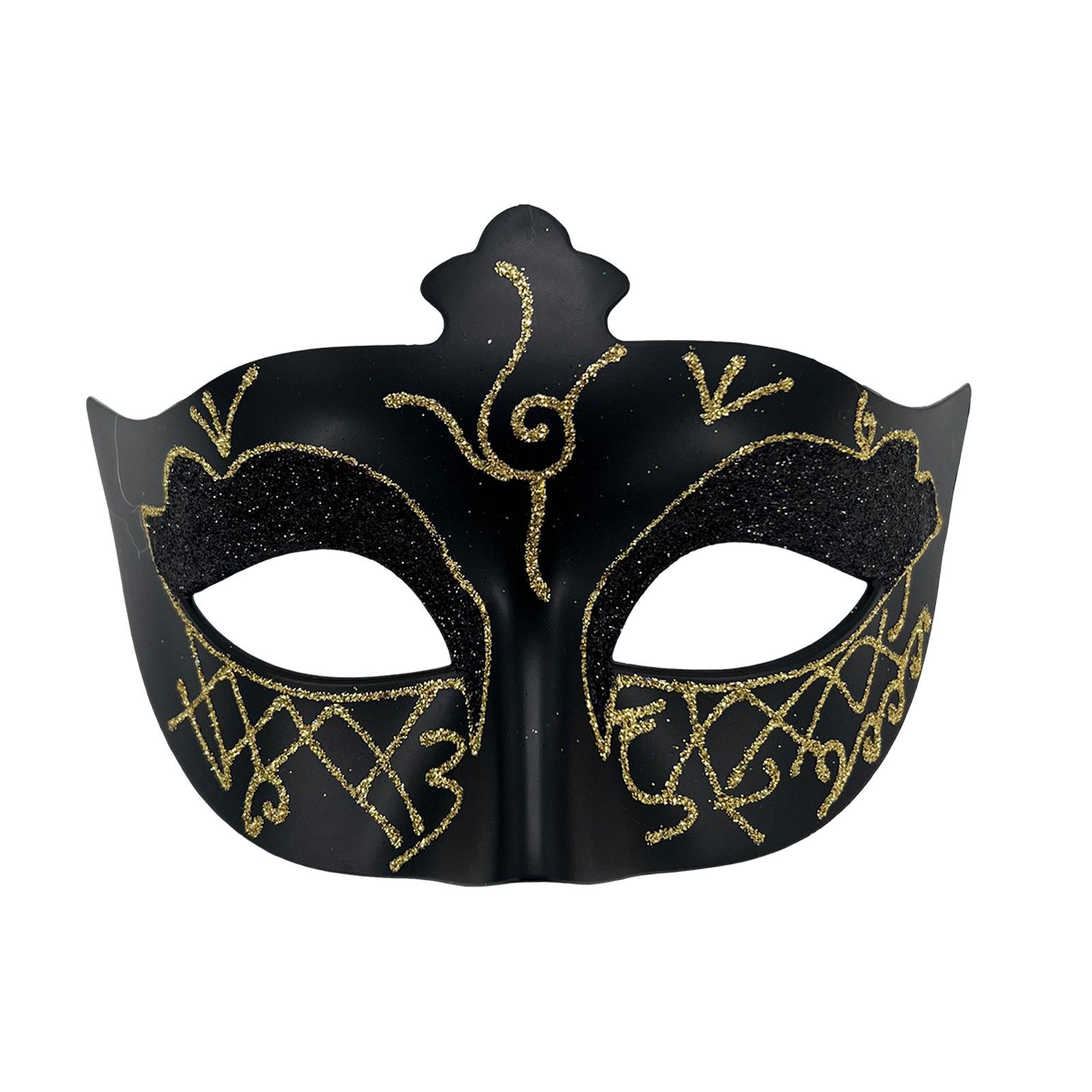 Римская Маскарадная Маска Блестящая Маскарадная Маска Блестящая Ручная Роспись Маска Удобная Для Тематического Мероприятия Барного Мероприятия Венецианская чёрный